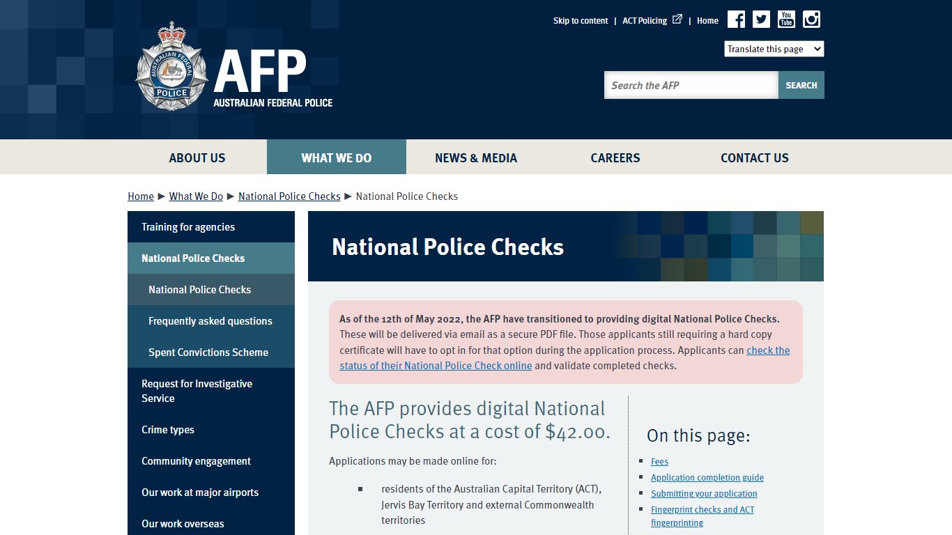 National Police Checks | Australian Federal Police