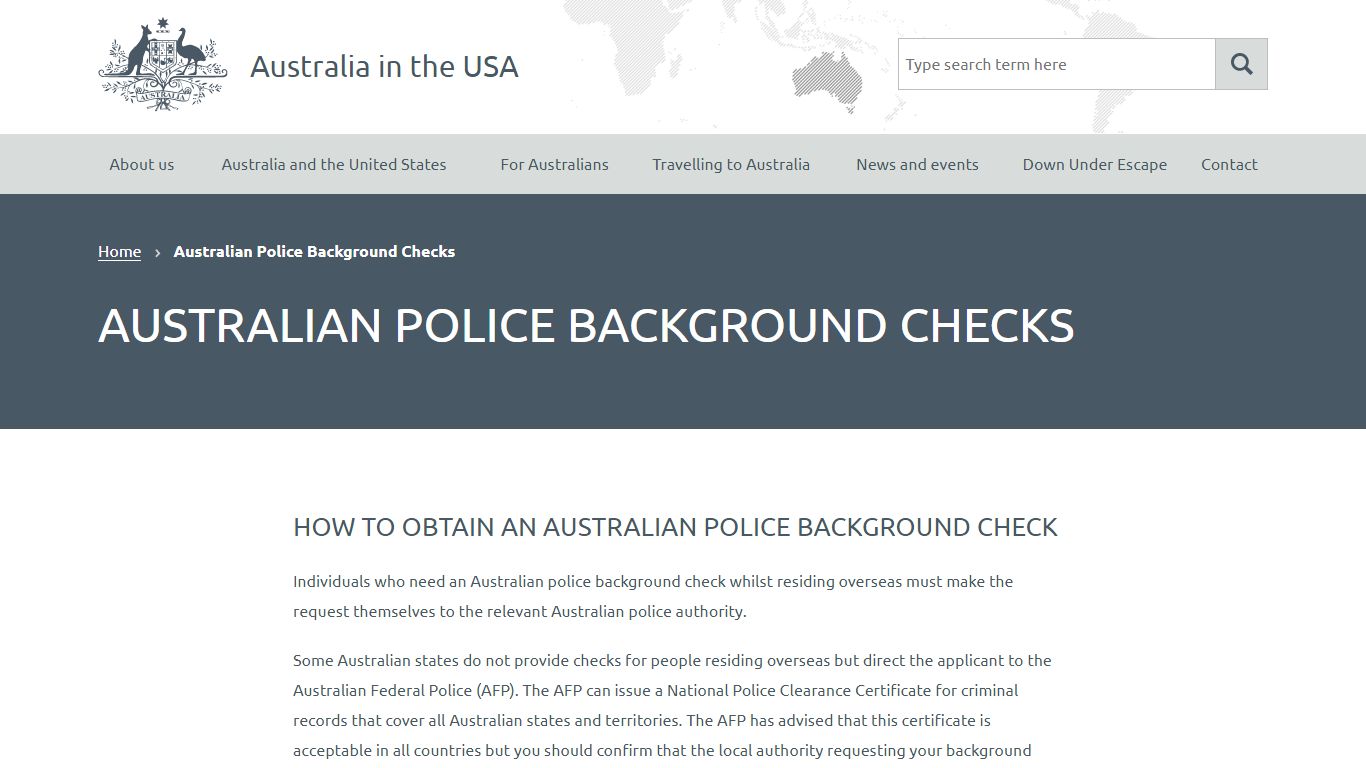 Australian Police Background Checks | Australia in the USA